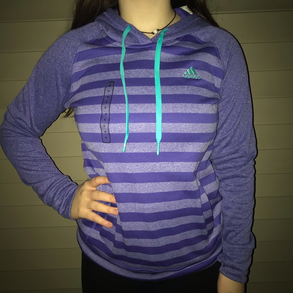 Striped Purple Adidas Hoodie